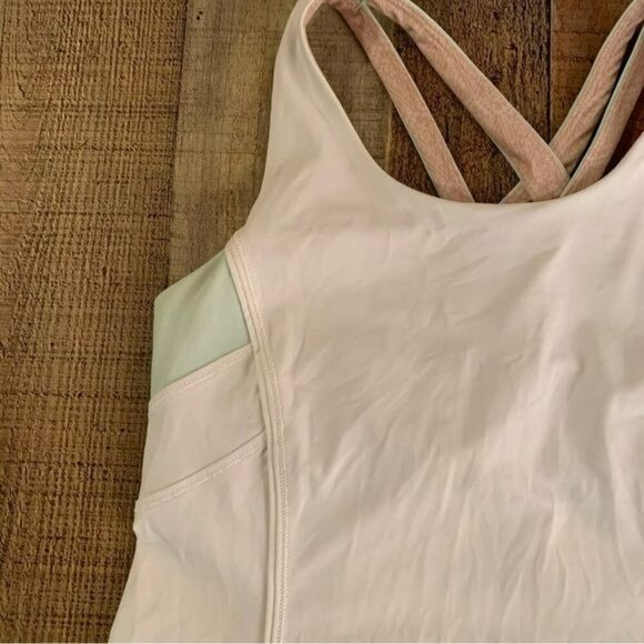 Ivivva girls white and blue tank with cross back detail - 14 - Picture 2 of 6